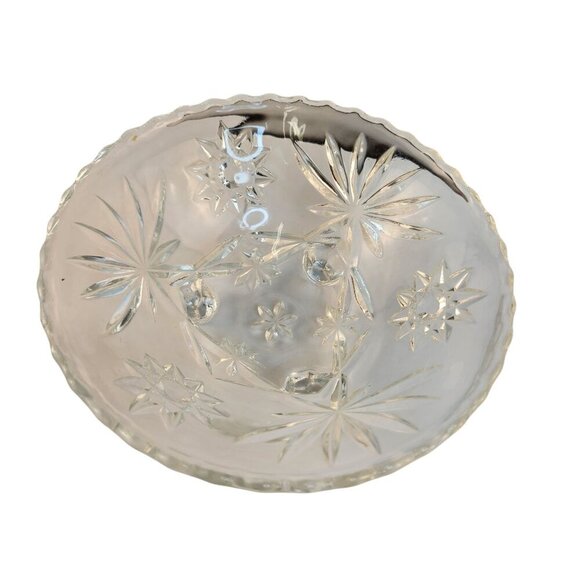 Vintage Serving Dish & 4 Matching Bowls Set Anchor Hocking Star of David Clear P - Picture 10 of 13